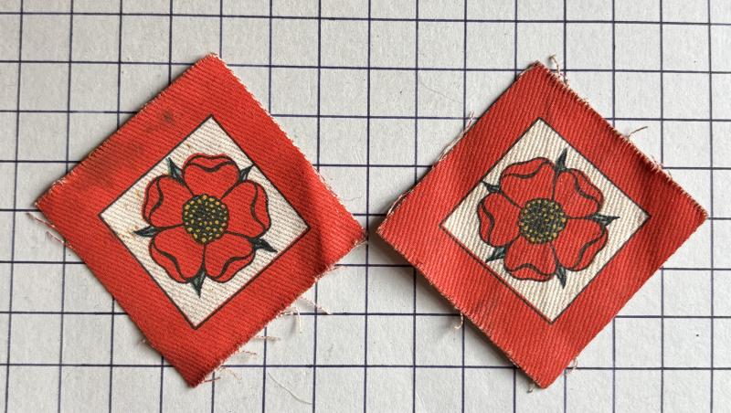 Pair of 42nd East Lancashire Territorials Infantry Division Printed Formation Badges