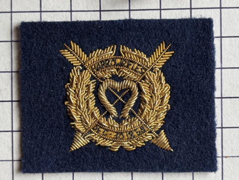 c2003 Harrow Rifle Corps Middlesex Combined Cadet Force (CCF) Wire Beret Cap Badge