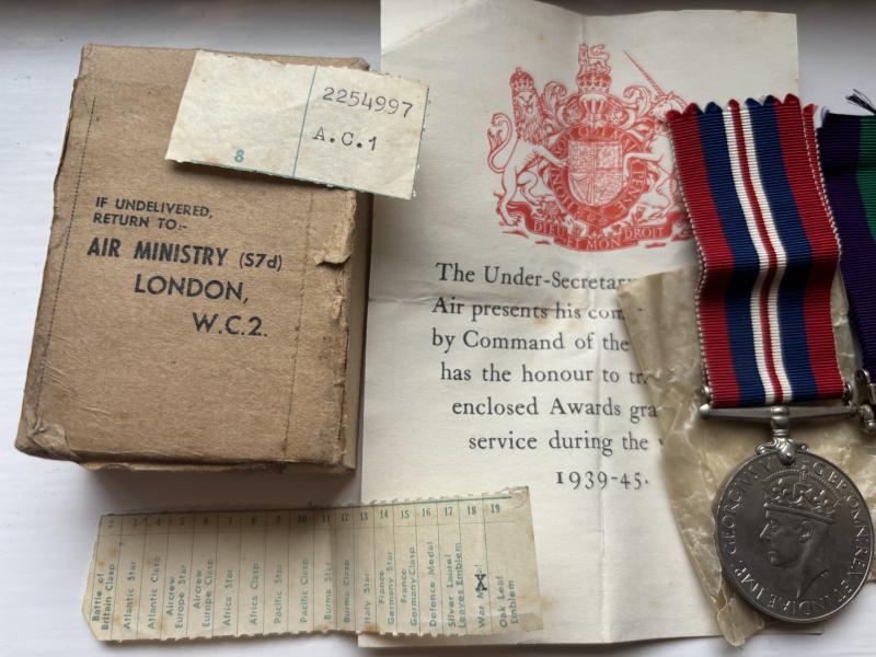cWW2 & Palestine Royal Air Force (RAF) Medal Group BALDWIN from Burnley Lancashire