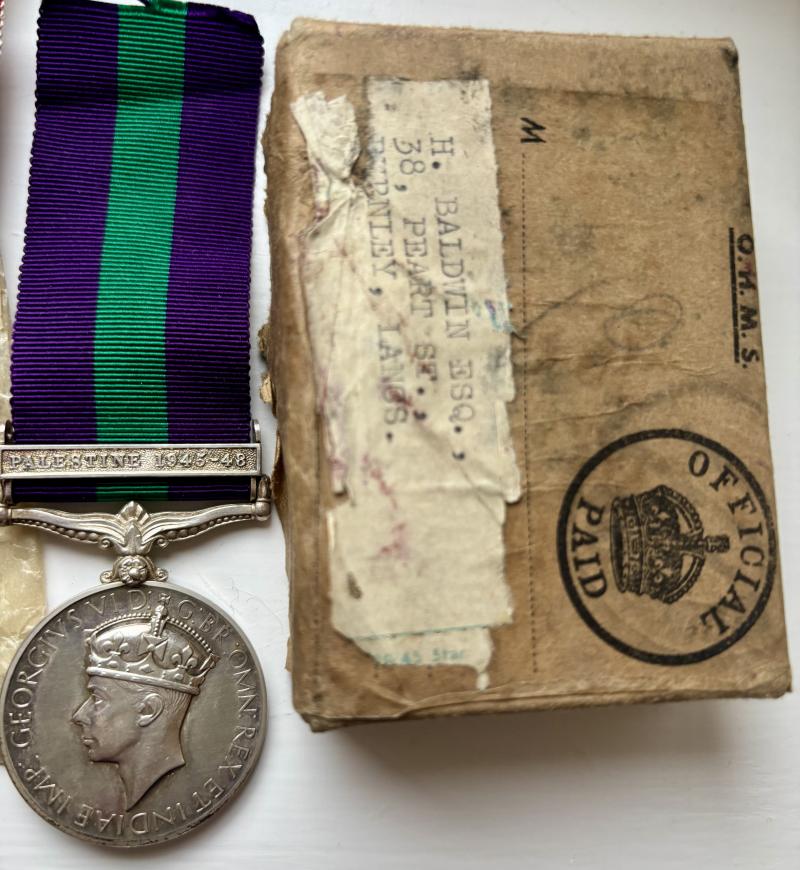 cWW2 & Palestine Royal Air Force (RAF) Medal Group BALDWIN from Burnley Lancashire