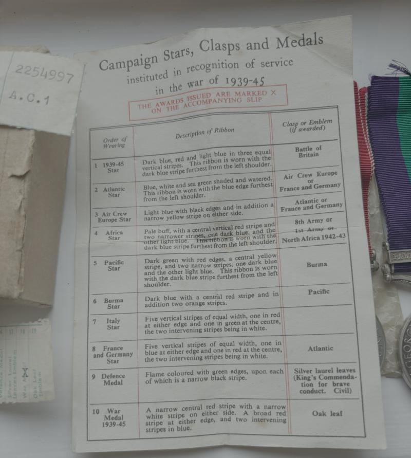 cWW2 & Palestine Royal Air Force (RAF) Medal Group BALDWIN from Burnley Lancashire