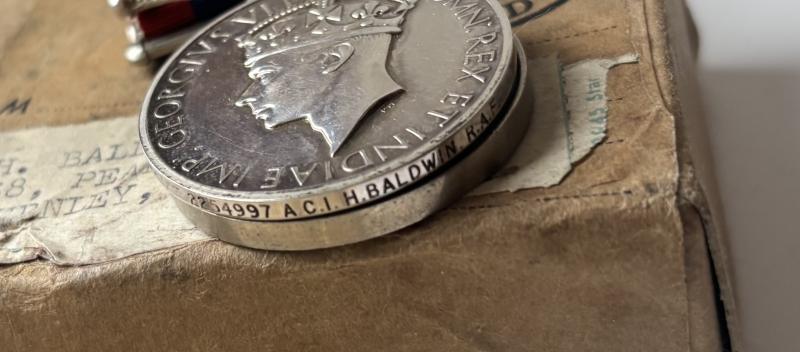 cWW2 & Palestine Royal Air Force (RAF) Medal Group BALDWIN from Burnley Lancashire