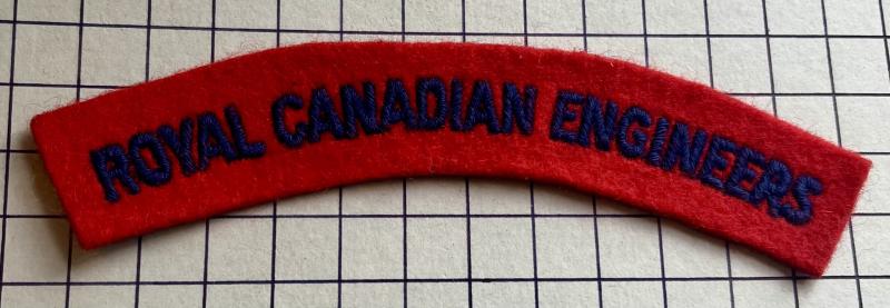 cWW2 Royal Canadian Engineer (RCE) Corps Paste Backed Shoulder Title Badge