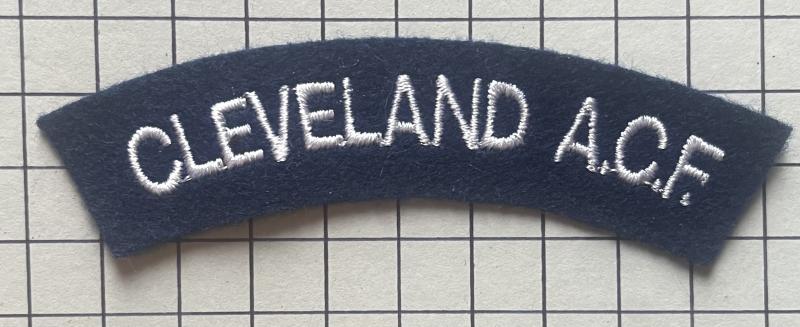 Pre 1996 Cleveland Army Cadet Force (ACF) Cloth Shoulder Title Badge Patch