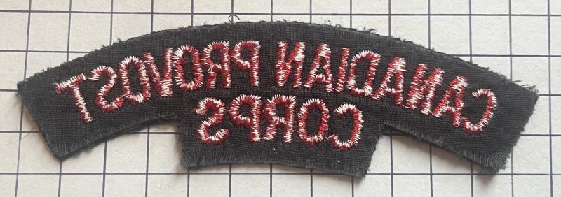 cWW2 Canadian Provost Corps Cloth Shoulder Title Badge