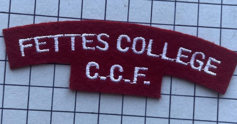 Scottish Fettes College Combined Cadet Force (CCF) Cloth Shoulder Title Patch Badge
