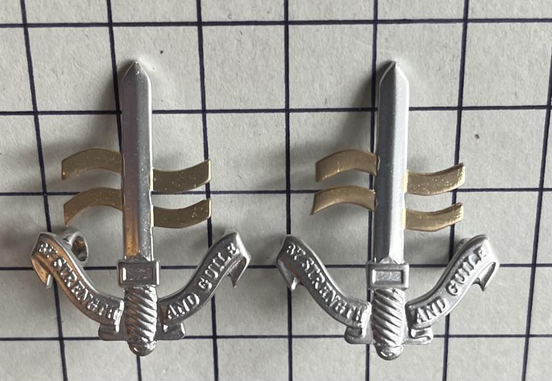 Special Boat Service (SBS) Pair of Mess Dress Anodised Aluminium Collar Badges
