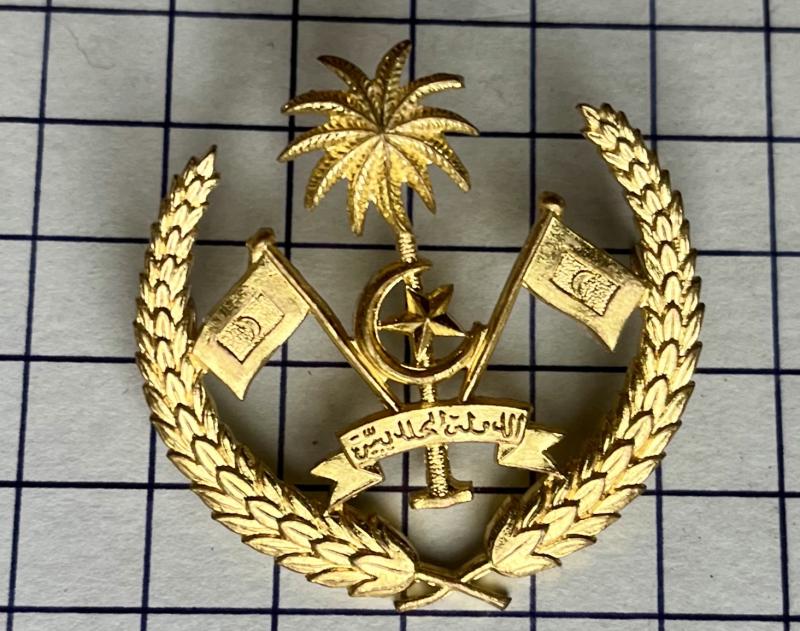 c1960s - 80s Maldives Defence Force Gilding Metal Cap Badge