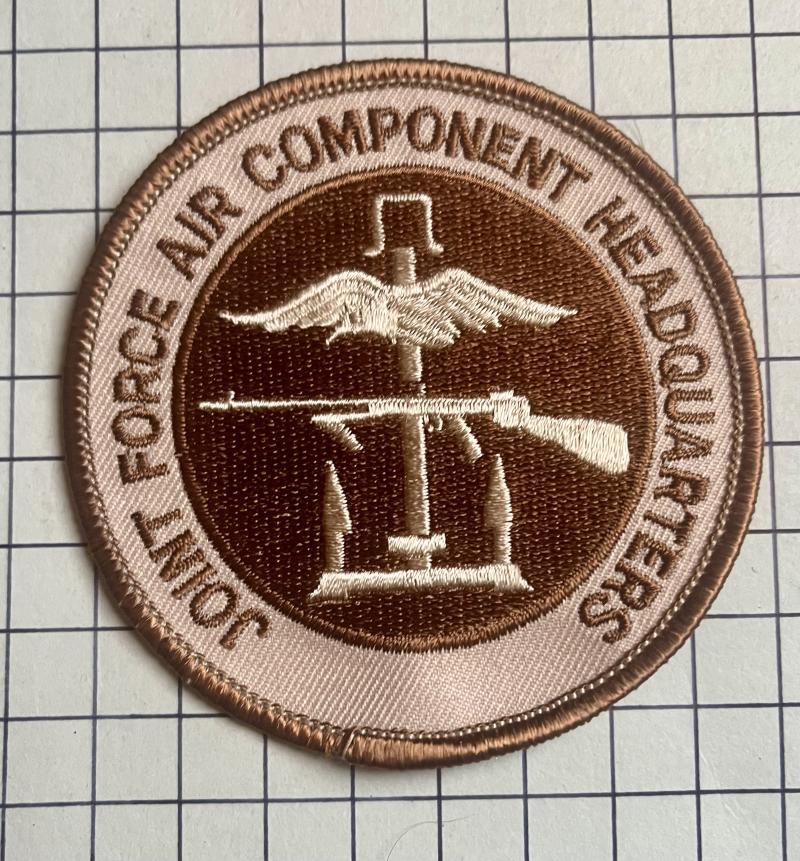 c2006 UK Royal Air Force Joint Force Air Component HQ Desert Pattern Patch Badge Com dined Operations