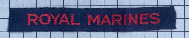 cWW2 Royal Marines (RM) Commando Cash Tape Shoulder Title Patch Badge