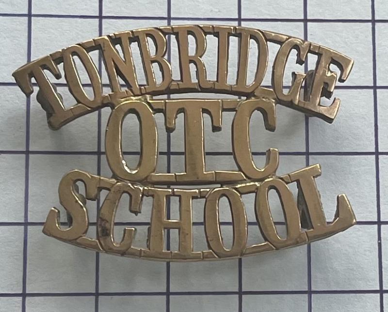 Tonbridge School Kent Officer Training Corps (OTC) Brass Shoulder Title Badge