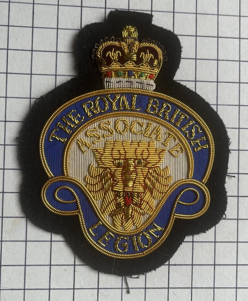 Modern Royal British Legion (RBL) Associate Bullion Blazer Pocket Badge Patch