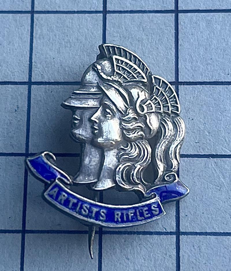 28th Battalion The London Regiment - The Artist Rifles - Silver & Enamel Sweetheart Cap Badge Device
