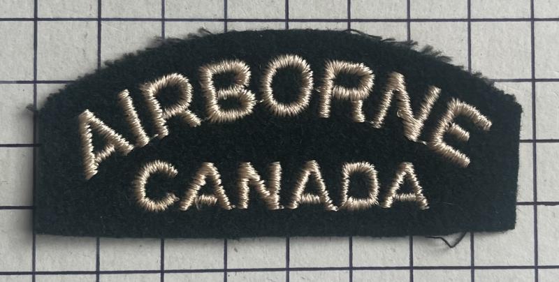 cWW2 Airborne Canada Cloth Shoulder Title 1st Canadian Parachute Battalion Badge Patch