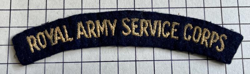 cWW2 Full Royal Army Service Corps (RASC) Shoulder Title Badge Patch