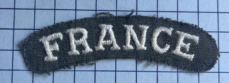 cWW2 France Free French Nationality Large Commando Shoulder Title Badge Patch