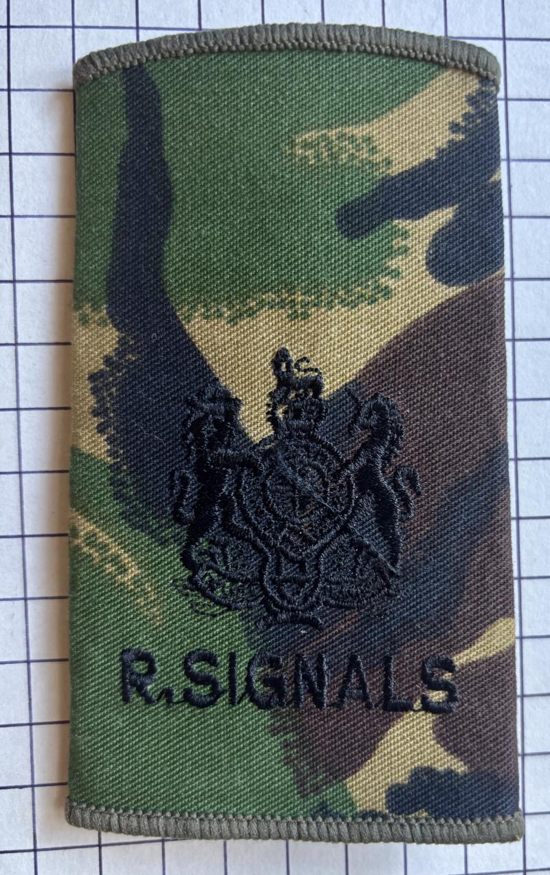 Pre-2013 DPM 264 Signal Squadron SAS Royal Corps of Signals Slip-On WO1 Rank Slide Badge Patch