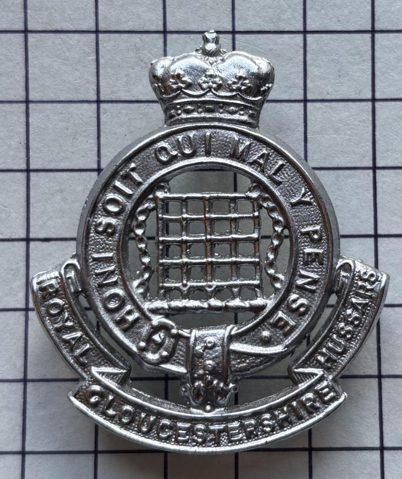 c1970s Royal Gloucestershire Hussars (RGH) Senior Non-Commissioned Officer's Chrome Arm Badge