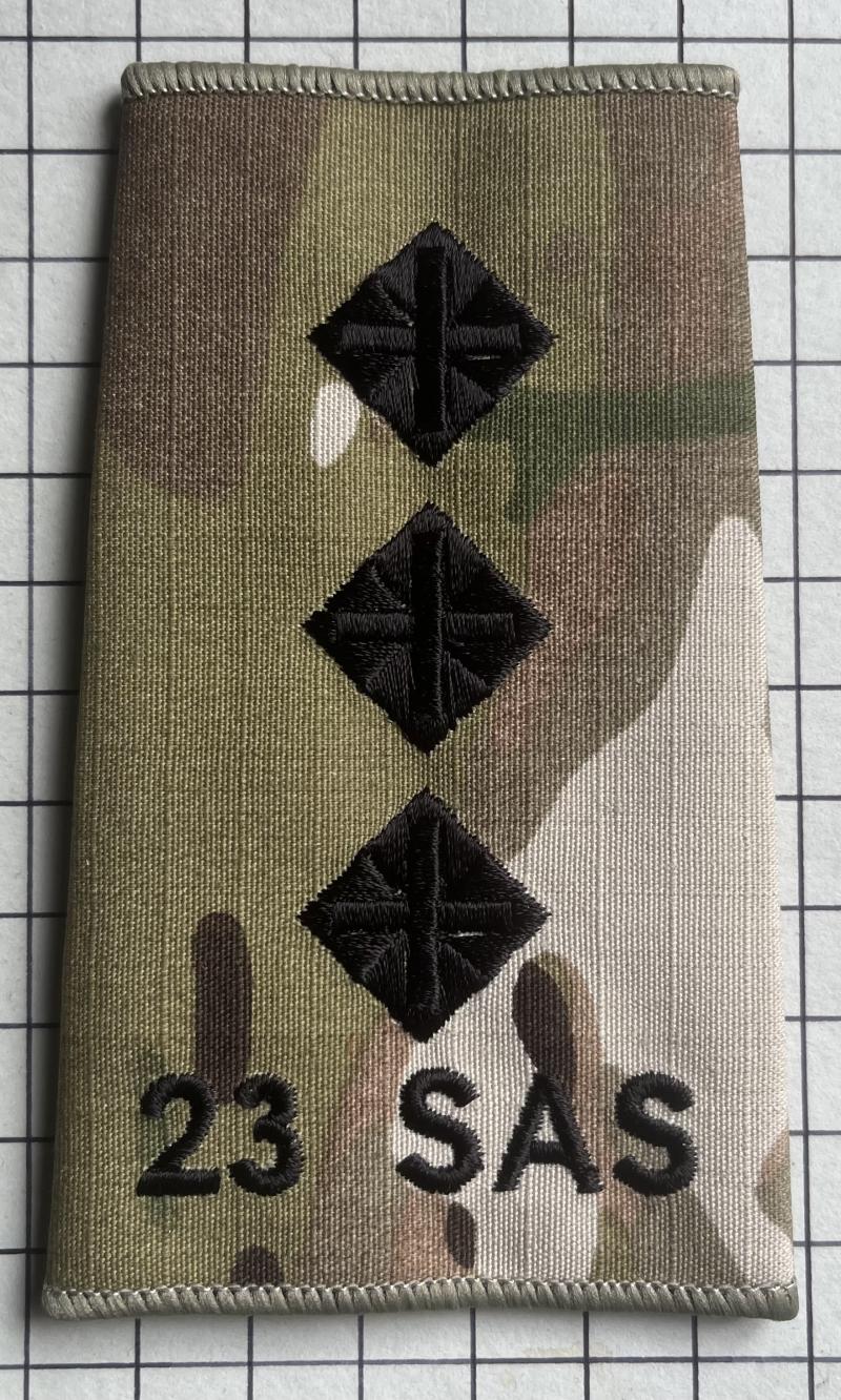 23 Special Air Service (SAS) Rank Slide Slip-On MTP Captain Badge