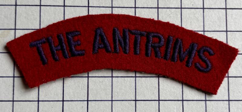 c1952-67 'The Antrims' Northern Ireland 591st Independent Field Squadron Royal Engineers (RE) Shoulder Title Badge