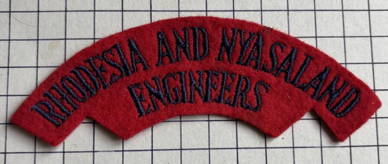 c1956 – 1963 Rhodesia and Nyasaland Corps of Engineers Shoulder Title Badge
