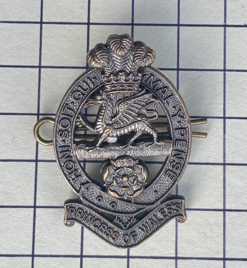 The Princess of Wales's Royal Regiment (Queen's & Royal Hampshire's) Bronzed Cap Badge