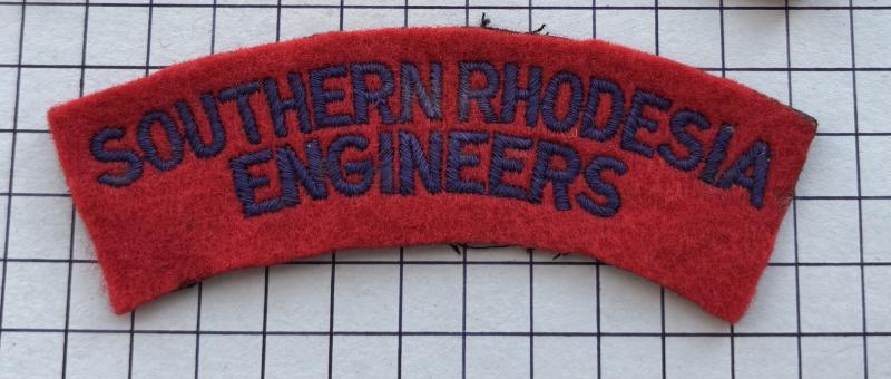 c1949-56 Southern Rhodesia Engineers Cloth Shoulder Title Badge