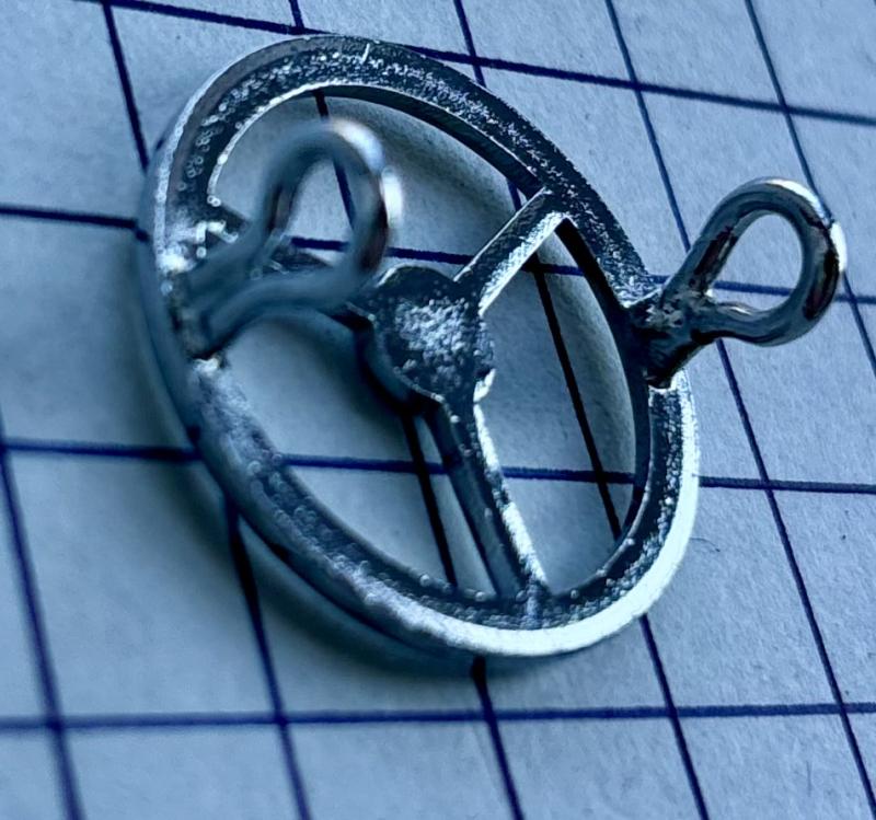 c1950-80 Rhodesian Prison Service Driver Trade Qualification Chrome Metal Arm Badge