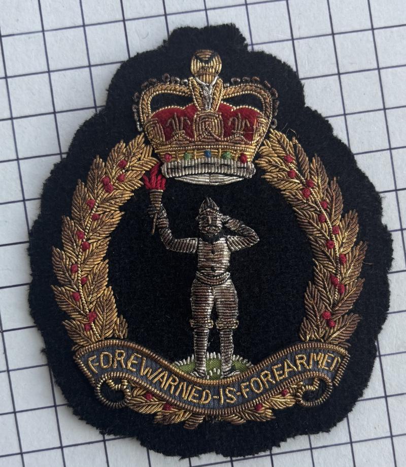 Post 1952 Royal Observer Corps (ROC) Blazer Badge Patch