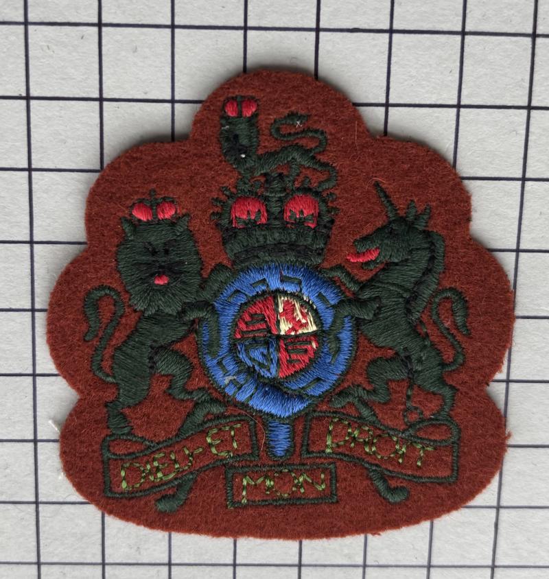 c1952-92 WO1 Women's Royal Army Corps (WRAC) Regimental Sergeant Major (RSM) Rank Badge Patch