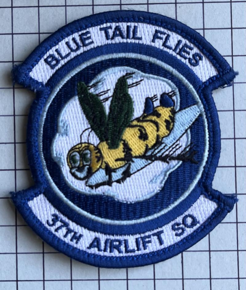 Blue Tail Flies 37th Airlift Squadron C-130J Flight Suit Flying Patch Badge United States Air Force (USAF)
