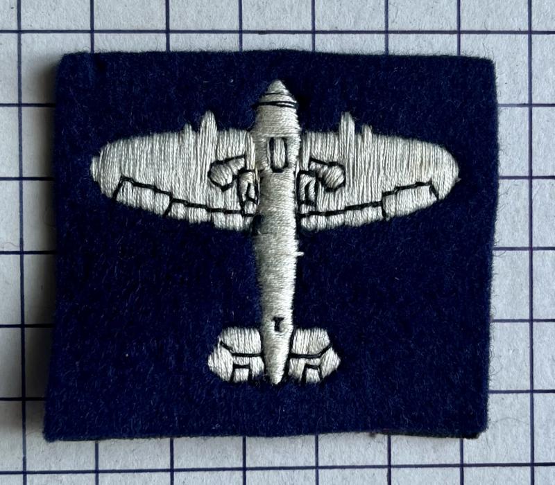 c1972-95 Royal Observer Corps (ROC) Cloth 'Master Pass' Annual Test Blue Spitfire Badge Patch