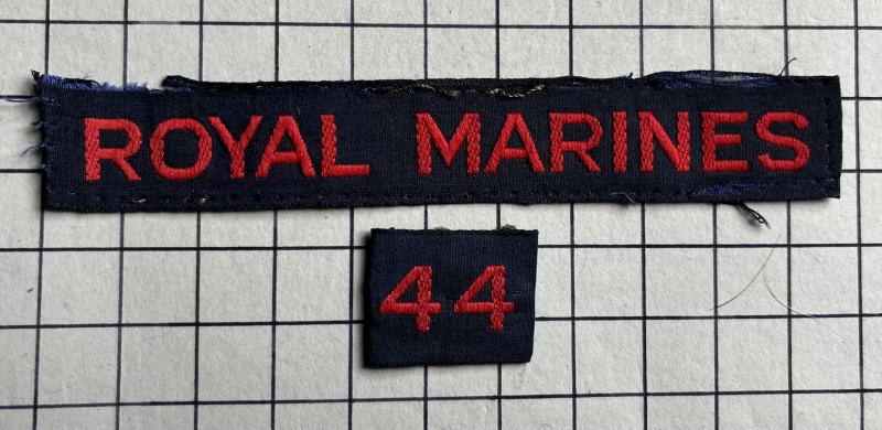 cWW2 'Cash Tape' No 44 Royal Marines Commando Shoulder Title