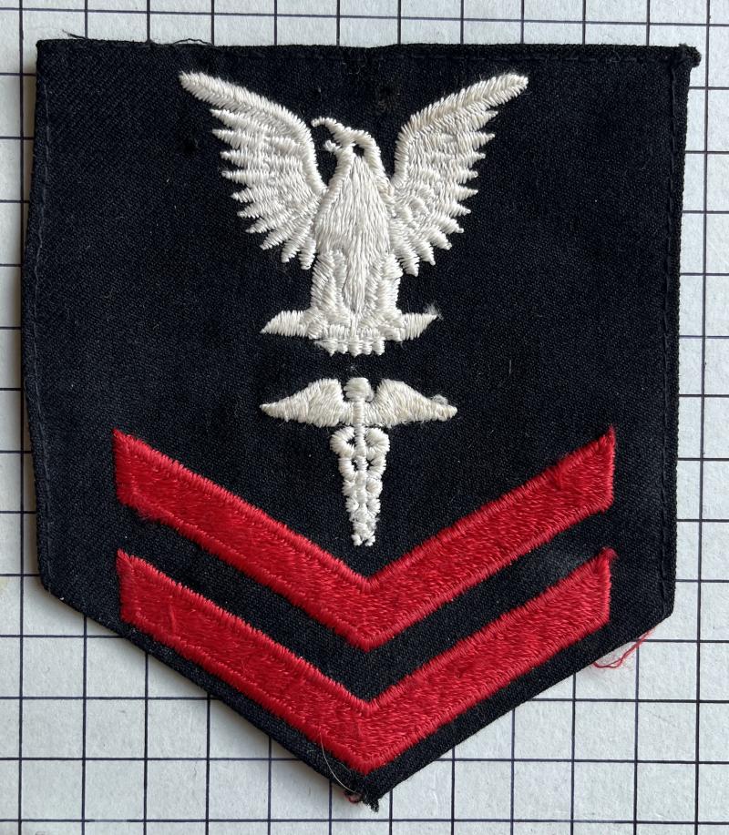 Post WWII United States Navy (USN) Pharmacist Mate Corpsmen Petty Officer 2nd Class Rate Patch