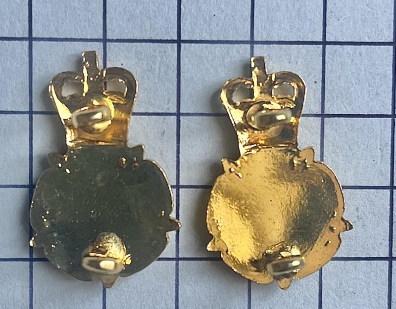 c1952-92 Women's Royal Army Corps (WRAC) Officer Pattern Gilt Collar Badges Pair