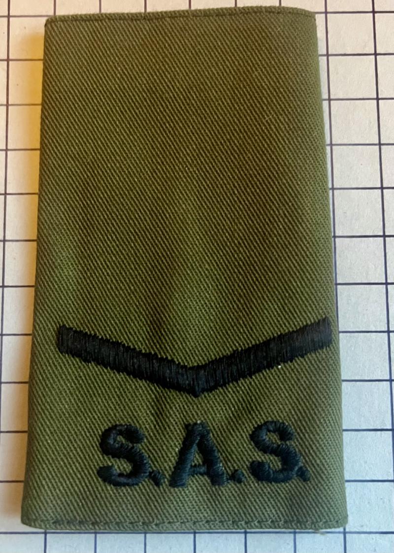 c1970-80s Special Air Service (SAS) Lance Corporal Rank Slide Slip-On Shoulder Title Badge