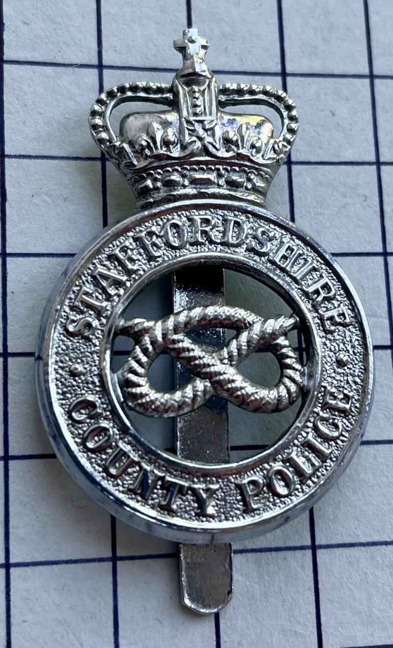 c1952-68 Staffordshire County Police Chrome Cap Badge