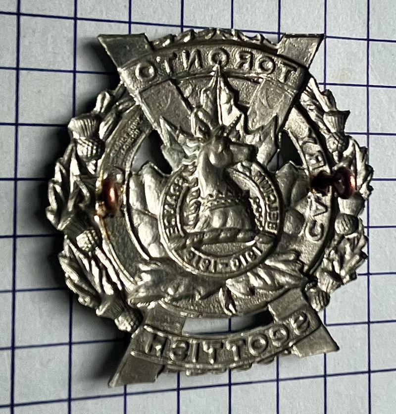 cWW2 British Made Toronto Scottish Regiment Glengarry Cap Badge