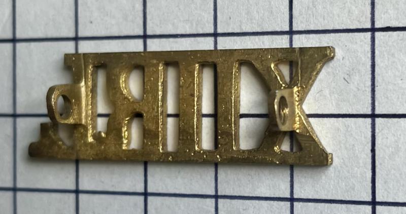 cWW2 Locally Cast 12th (Prince of Wales) Royal Lancers Brass Shoulder Title Badge