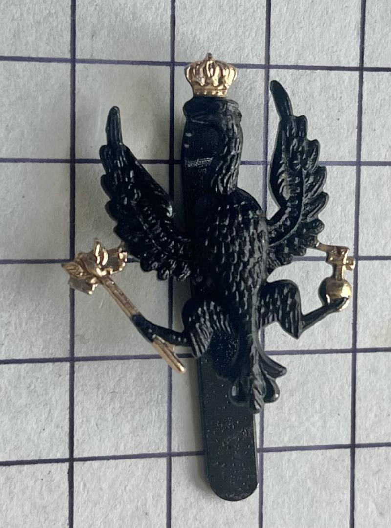14th/20th King's Hussars Black Anodised Aluminium Cap Badge