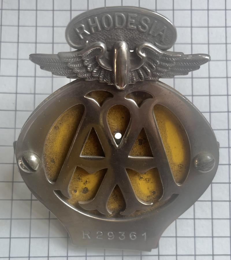 Pre-1980 Automobile Association (AA) of Rhodesia Car Badge