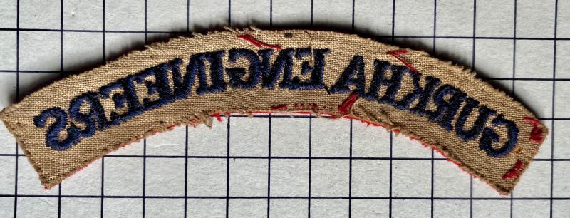 c1950s Gurkha Engineers Cloth Shoulder Patch Badge