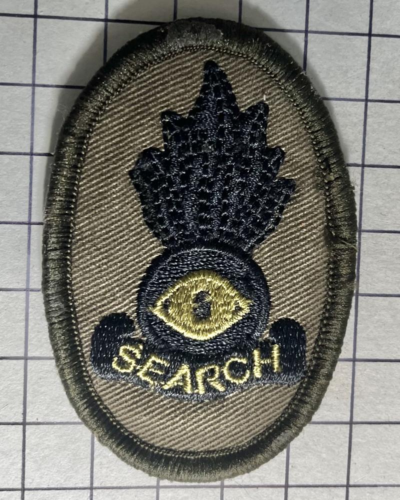Royal Engineers (RE) Search Qualification Explosive Ordnance Disposal (EOD) Trade Patch Badge