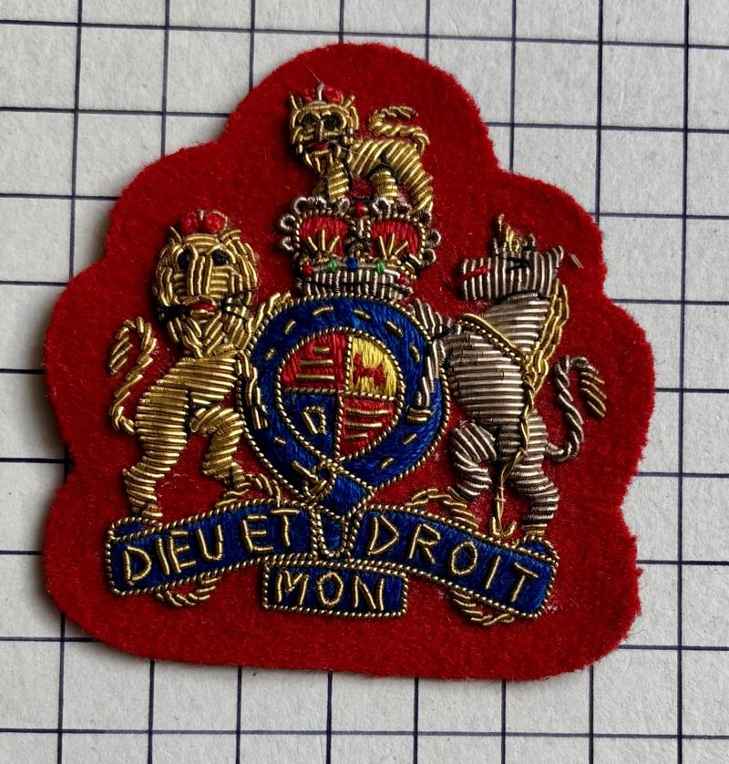 Post-1952 Warrant Officer Class One (RSM) Infantry No1 Dress Ceremonial Bullion Embroidered Cloth Rank Badge