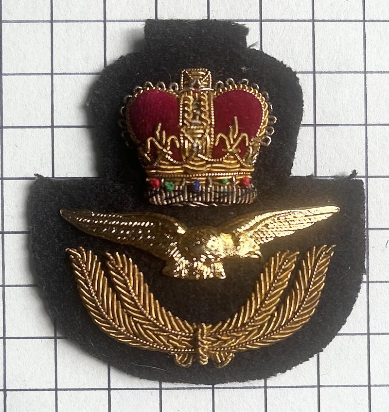 Post 1952 Royal Air Force (RAF) Officer's Cap Badge Peaked No1 Dress Hat