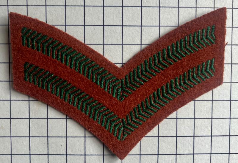 Women's Royal Army Corps (WRAC) Cloth Corporal Rank Stripes Patch Badge