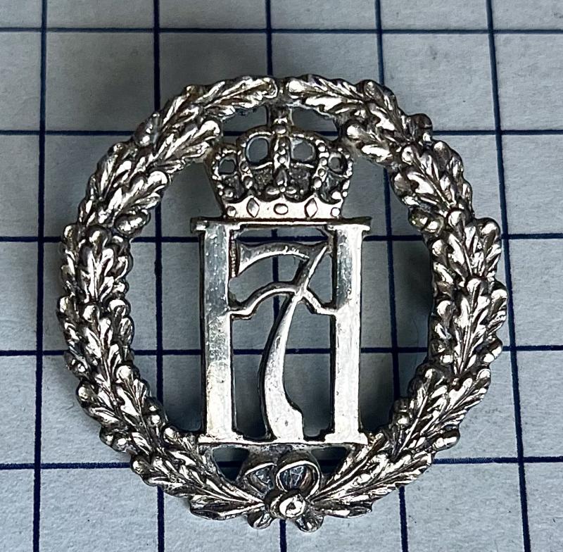 WW2 Free Norwegian Forces 1942 Hallmarked Silver Officer Cap Badge by Gaunt
