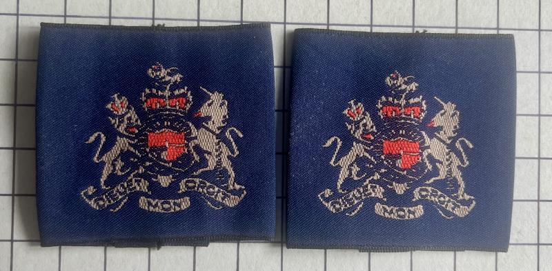 c1990s Pair of Royal Air Force (RAF) Warrant Officer (WO) Slip-On Rank Slide Badges