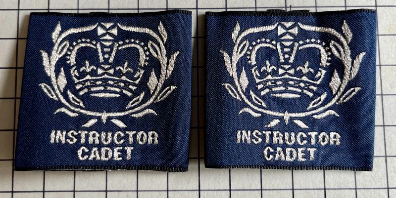 Air Training Corps (ATC) Warrant Officer (WO) Instructor Slip-On Shoulder Badge Pair Titles