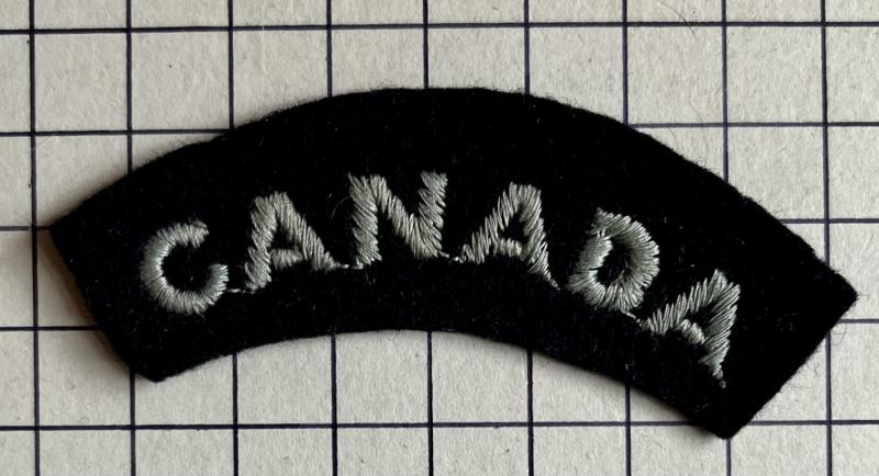 cWW2 Canada Cloth Nationality Royal Air Force (RAF) Shoulder Title Badge